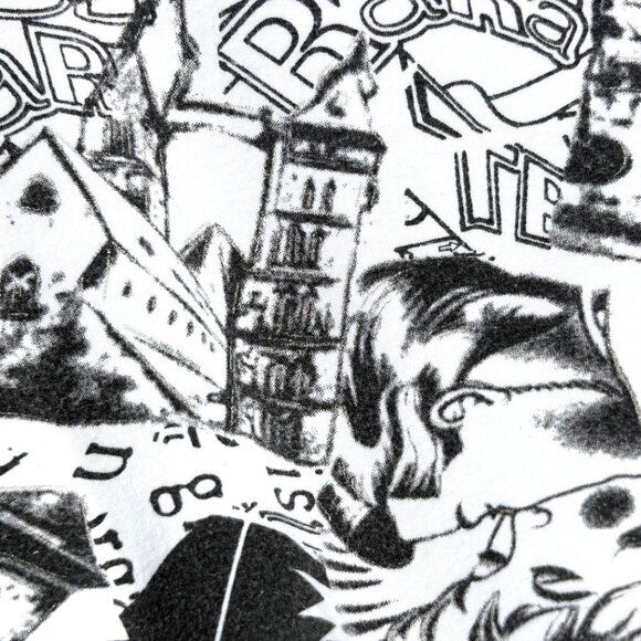 ENTITY -Daniel Benjamin Graffiti Print 3/4th Sleeve Black & White SZ XL preowned - Picture 4 of 5